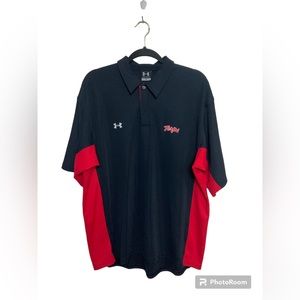 University of Maryland UA black/red short sleeve polo shirt. Large